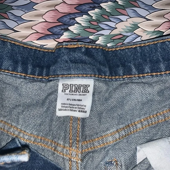 PINK Victoria's Secret Blue Jean Shorts High-Waisted - Picture 3 of 3